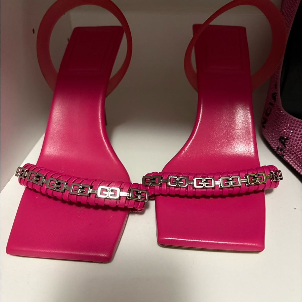Givenchy Pink Sandals with Chain Accent